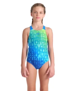 Bañador arena Performance para niña Multi Colours V Back Río Azul
