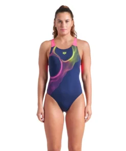 Bañador con sostén arena Performance para mujer Ripples V Back Marino – Impactante