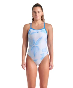 Bañador arena Performance para mujer Frozen Leave Lightdrop Back Blanco Multi