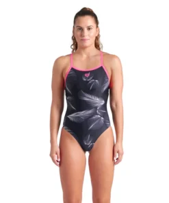 Bañador arena Performance para mujer Frozen Leave Lightdrop Back Negro Multi