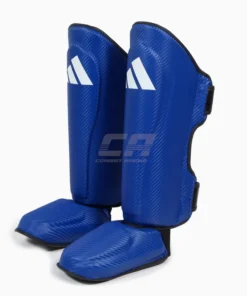 Protège-tibias avec parapet Adidas Pro Kickboxing WAKO Bleu-blanc