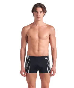 Bañador corto arena Performance para hombre Poseidonia Negro – Blanco