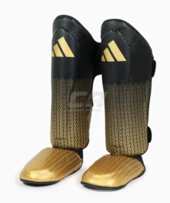 Protège-tibias avec parapied Adidas Pro Kickboxing WAKO Noir-or