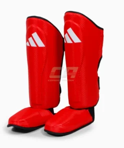 Protège-tibias avec parapet Adidas Pro Kickboxing WAKO Rouge-blanc