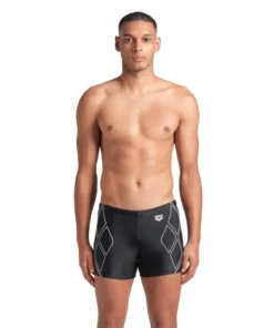 Bañador corto arena Feel para hombre Graphic Negro – Blanco