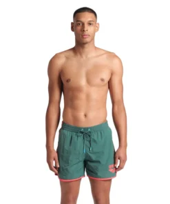 Short de playa arena para hombre Logo Borders Mangle