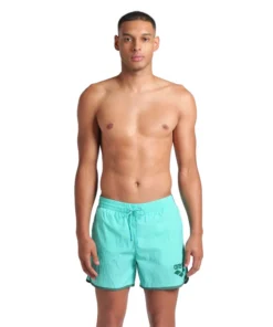 Short de playa arena para hombre Logo Borders Agua – Manglar
