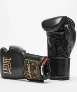 Gants de boxe Leone Sport Orlando Tricolore avec velcro Noir