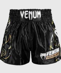 Shorts kick-thaï Venum VTC Flames Noir-or