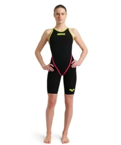 arena Powerskin Carbon Core FX Mujer Kneeskin Espalda Abierta – Negro/Fluor