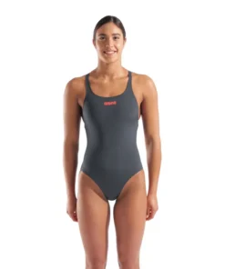 Bañador liso arena Performance para mujer Swim Pro Team – Asfalto/Brillante