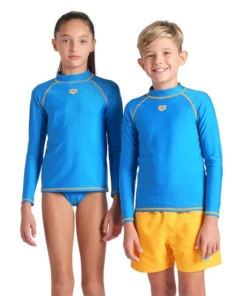 Camiseta de manga larga con protección UV arena para niños Graphic – Porcelana Azul