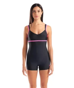 Bañador mono corto arena Feel para mujer Venus R – Negro/Impactante