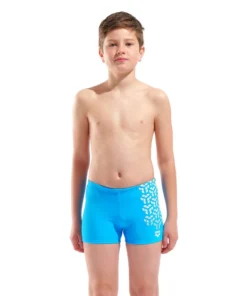 Bañador short arena Feel Kikko V para niño – Turquesa/Blanco