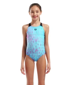 Bañador arena Performance para niña Multi Colours V Back – Agua Multi