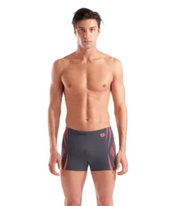 Bañador short arena Performance para hombre Poseidonia – Asfalto/Brillante