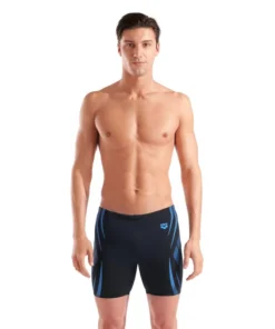 Bañador mid jammer arena Performance para hombre Poseidonia – Negro/Turquesa