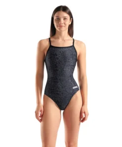 Bañador arena Performance Snakeskin Lightdrop Back para mujer – Negro/Team