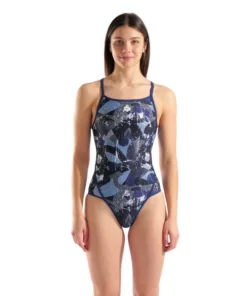 Bañador arena Performance Scratched Super Fly Back para mujer – Multicolor Negro