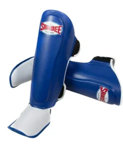 Protège-tibias Sandee pour enfants, Muay Thai – Bleu/Blanc