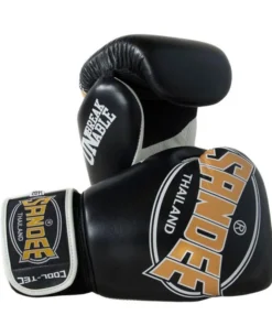 Gants de boxe Sandee Cool-Tec en cuir – Noir/Or