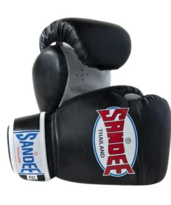 Gants de boxe authentiques Sandee pour enfants – Noir/Blanc