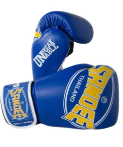 Gants de boxe Sandee Cool-Tec en cuir – Bleu/Jaune