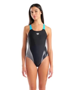 Bañador con sostén arena Feel Lily Swim Pro Back para mujer – Negro/Turquesa
