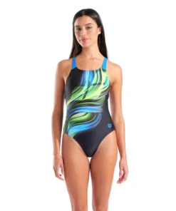 Bañador con sostén arena Feel Bloom Swim Pro Back para mujer – Multicolor Negro