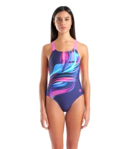 Bañador con sostén arena Feel Bloom Swim Pro Back para mujer – Multi Azul Marino/Azul Marino