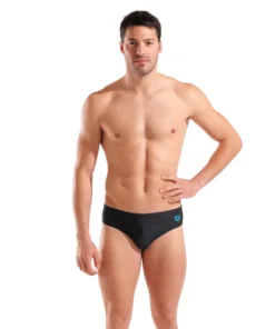 Bañador slip arena Feel Logotype para hombre – Negro