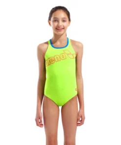 Bañador arena Performance Logo Swim Pro Back para niña – Limón Ártico