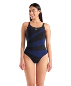 Bañador arena Shapewear Isabella para mujer – Negro/Azul Marino