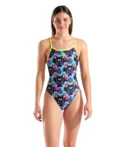 Bañador arena Performance Multi Chameleons Lace Back para mujer