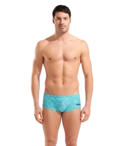 Bañador Arena Allover Swim Low Waist Short – Negro/Agua