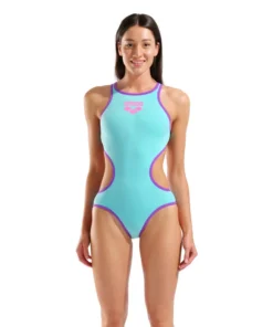 Bañador arena One para mujer Biglogo – Agua/Morado