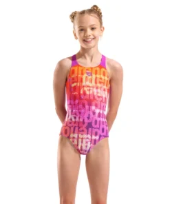 Bañador arena Performance para niña Multi Colours V Back – Rosa Multi