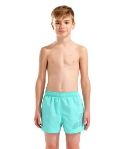 Bañador corto arena para niño Logo R – Agua/Violeta