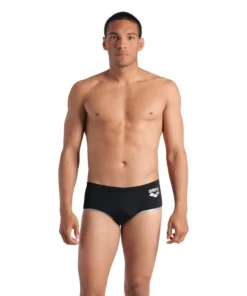 Bañador corto de tiro bajo para hombre arena One Big Logo – Negro/Plata