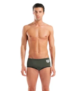 Bañador corto de tiro bajo para hombre arena One Big Logo – Salvia oscuro