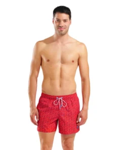 Bañador corto para hombre arena Water Prints – Rojo Multi