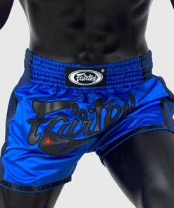 Short de Muay Thai Fairtex coupe slim – Bleu