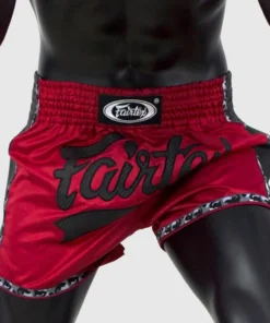 Short de Muay Thai Fairtex Slim Cut – Rouge/Noir