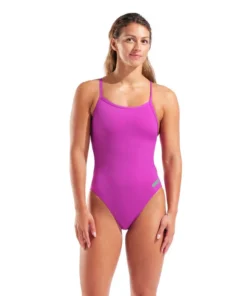 Bañador liso arena Performance para mujer Challenge Team – Fucsia
