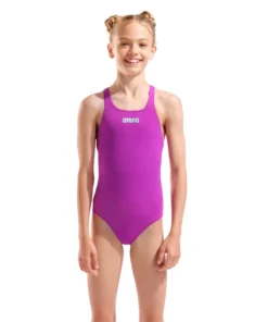 Bañador liso arena Performance para niña Swim Pro Team – Fucsia