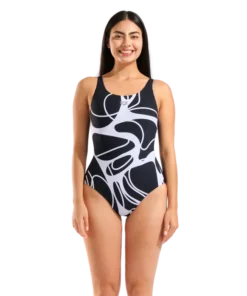 Bañador para mujer arena Shapewear Alina Copa B – Blanco y negro