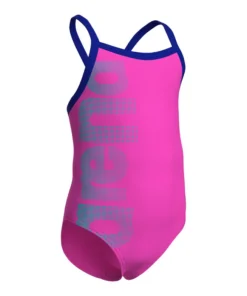 Bañador para niña arena Logo – Rosa impactante