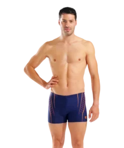 Bañador short para hombre arena Feel Double Graphic – Azul Marino/Team