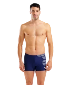 Bañador short para hombre arena Feel Kikko – Azul marino/blanco