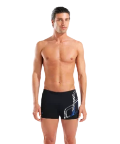 Bañador short para hombre arena Performance Graphic – Negro/Azul Royal